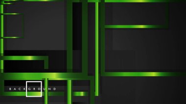 Vektör Modern Soyut Kareler Arka Planlar . siyah ve yeşil metal renk degradesi ile. eps 10 şablonu