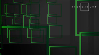 Vektör Modern Soyut Kareler Arka Planlar . siyah yeşil degrade ile. eps 10 şablonu