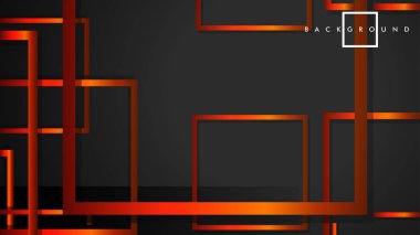 Vektör Modern Soyut Kareler Arka Planlar . siyah turuncu degrade ile. eps 10 şablonu