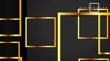 Vektör Modern Soyut Kareler Arka Planlar . siyah ve altın renk degradesi ile. eps 10 şablonu