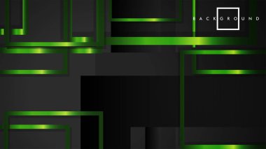 Vektör Modern Soyut Kareler Arka Planlar . siyah ve yeşil metal renk degradesi ile. eps 10 şablonu