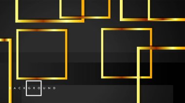 Vektör Modern Soyut Kareler Arka Planlar . siyah ve altın renk degradesi ile. eps 10 şablonu
