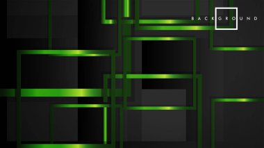 Vektör Modern Soyut Kareler Arka Planlar . siyah ve yeşil metal renk degradesi ile. eps 10 şablonu