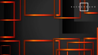 Vektör Modern Soyut Kareler Arka Planlar . siyah turuncu degrade ile. eps 10 şablonu