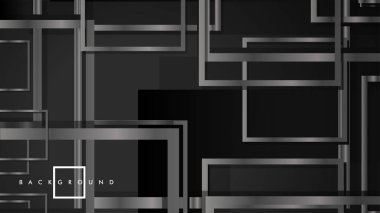 Vektör Modern Soyut Kareler Arka Planlar . siyah ve gri metal renk degradesi ile. eps 10 şablonu
