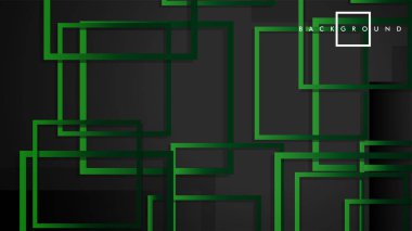 Vektör Modern Soyut Kareler Arka Planlar . siyah yeşil degrade ile. eps 10 şablonu