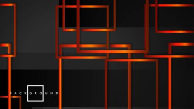 Vektör Modern Soyut Kareler Arka Planlar . siyah turuncu degrade ile. eps 10 şablonu