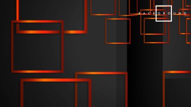 Vektör Modern Soyut Kareler Arka Planlar . siyah turuncu degrade ile. eps 10 şablonu