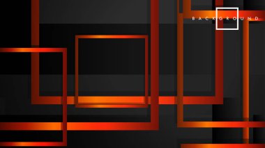 Vektör Modern Soyut Kareler Arka Planlar . siyah turuncu degrade ile. eps 10 şablonu