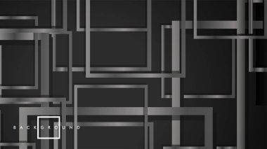 Vektör Modern Soyut Kareler Arka Planlar . siyah ve gri metal renk degradesi ile. eps 10 şablonu