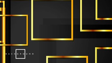 Vektör Modern Soyut Kareler Arka Planlar . siyah ve altın renk degradesi ile. eps 10 şablonu