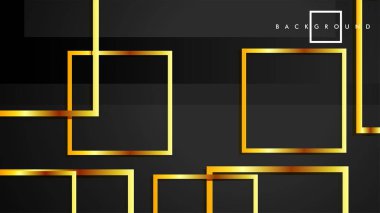 Vektör Modern Soyut Kareler Arka Planlar . siyah ve altın renk degradesi ile. eps 10 şablonu