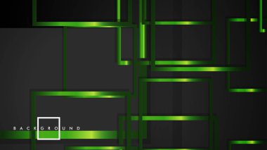 Vektör Modern Soyut Kareler Arka Planlar . siyah ve yeşil metal renk degradesi ile. eps 10 şablonu