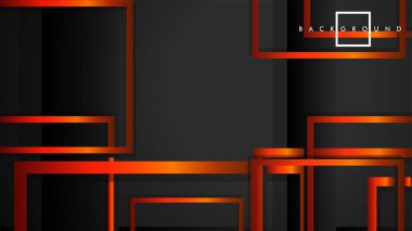 Vektör Modern Soyut Kareler Arka Planlar . siyah turuncu degrade ile. eps 10 şablonu