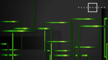 Vektör Modern Soyut Kareler Arka Planlar . siyah ve yeşil metal renk degradesi ile. eps 10 şablonu