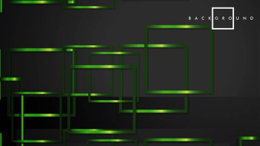 Vektör Modern Soyut Kareler Arka Planlar . siyah ve yeşil metal renk degradesi ile. eps 10 şablonu