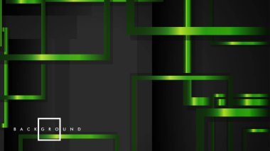 Vektör Modern Soyut Kareler Arka Planlar . siyah ve yeşil metal renk degradesi ile. eps 10 şablonu