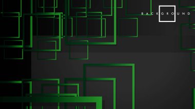 Vektör Modern Soyut Kareler Arka Planlar . siyah yeşil degrade ile. eps 10 şablonu