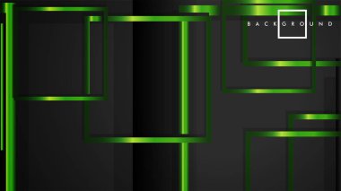 Vektör Modern Soyut Kareler Arka Planlar . siyah ve yeşil metal renk degradesi ile. eps 10 şablonu