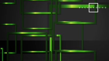 Vektör Modern Soyut Kareler Arka Planlar . siyah ve yeşil metal renk degradesi ile. eps 10 şablonu