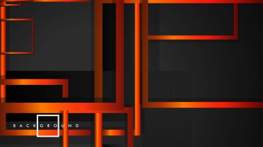 Vektör Modern Soyut Kareler Arka Planlar . siyah turuncu degrade ile. eps 10 şablonu