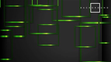 Vektör Modern Soyut Kareler Arka Planlar . siyah ve yeşil metal renk degradesi ile. eps 10 şablonu