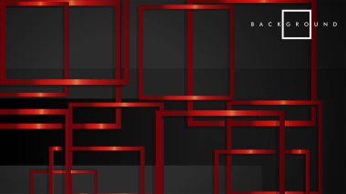 Vektör Modern Soyut Kareler Arka Planlar . siyah ve kırmızı metal renk degradesi ile. eps 10 şablonu