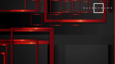 Vektör Modern Soyut Kareler Arka Planlar . siyah ve kırmızı metal renk degradesi ile. eps 10 şablonu