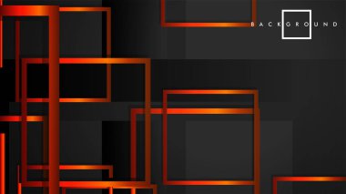 Vektör Modern Soyut Kareler Arka Planlar . siyah turuncu degrade ile. eps 10 şablonu