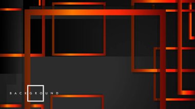 Vektör Modern Soyut Kareler Arka Planlar . siyah turuncu degrade ile. eps 10 şablonu