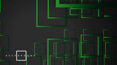 Vektör Modern Soyut Kareler Arka Planlar . siyah yeşil degrade ile. eps 10 şablonu