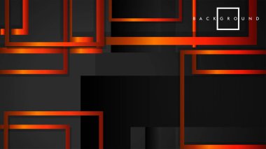 Vektör Modern Soyut Kareler Arka Planlar . siyah turuncu degrade ile. eps 10 şablonu
