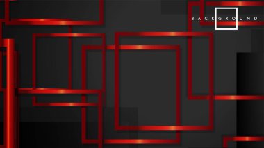 Vektör Modern Soyut Kareler Arka Planlar . siyah ve kırmızı metal renk degradesi ile. eps 10 şablonu