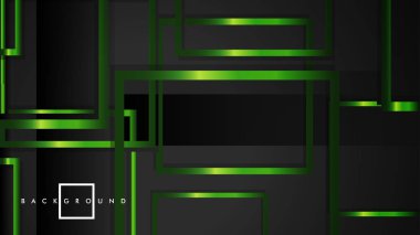 Vektör Modern Soyut Kareler Arka Planlar . siyah ve yeşil metal renk degradesi ile. eps 10 şablonu