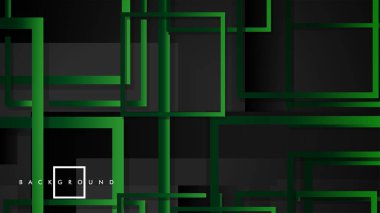 Vektör Modern Soyut Kareler Arka Planlar . siyah yeşil degrade ile. eps 10 şablonu