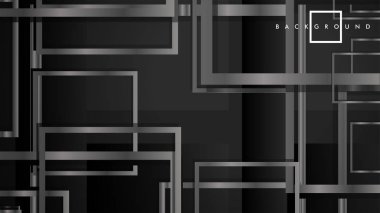 Vektör Modern Soyut Kareler Arka Planlar . siyah ve gri metal renk degradesi ile. eps 10 şablonu