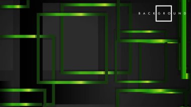 Vektör Modern Soyut Kareler Arka Planlar . siyah ve yeşil metal renk degradesi ile. eps 10 şablonu