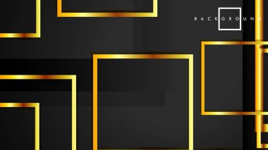 Vektör Modern Soyut Kareler Arka Planlar . siyah ve altın renk degradesi ile. eps 10 şablonu