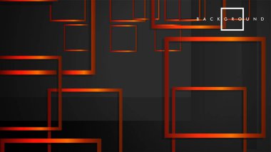 Vektör Modern Soyut Kareler Arka Planlar . siyah turuncu degrade ile. eps 10 şablonu