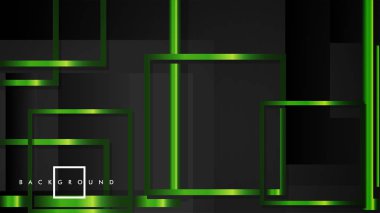 Vektör Modern Soyut Kareler Arka Planlar . siyah ve yeşil metal renk degradesi ile. eps 10 şablonu
