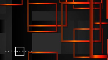 Vektör Modern Soyut Kareler Arka Planlar . siyah turuncu degrade ile. eps 10 şablonu