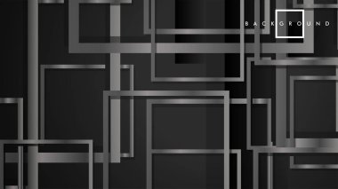 Vektör Modern Soyut Kareler Arka Planlar . siyah ve gri metal renk degradesi ile. eps 10 şablonu