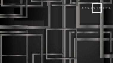 Vektör Modern Soyut Kareler Arka Planlar . siyah ve gri metal renk degradesi ile. eps 10 şablonu