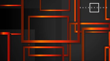 Vektör Modern Soyut Kareler Arka Planlar . siyah turuncu degrade ile. eps 10 şablonu