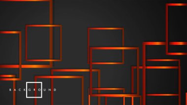 Vektör Modern Soyut Kareler Arka Planlar . siyah turuncu degrade ile. eps 10 şablonu