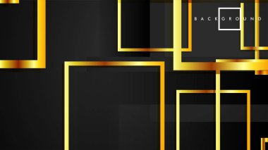 Vektör Modern Soyut Kareler Arka Planlar . siyah ve altın renk degradesi ile. eps 10 şablonu