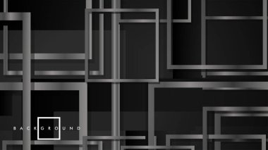 Vektör Modern Soyut Kareler Arka Planlar . siyah ve gri metal renk degradesi ile. eps 10 şablonu