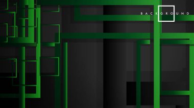 Vektör Modern Soyut Kareler Arka Planlar . siyah yeşil degrade ile. eps 10 şablonu