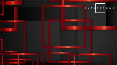 Vektör Modern Soyut Kareler Arka Planlar . siyah ve kırmızı metal renk degradesi ile. eps 10 şablonu