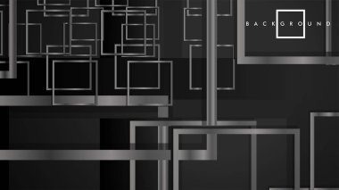 Vektör Modern Soyut Kareler Arka Planlar . siyah ve gri metal renk degradesi ile. eps 10 şablonu